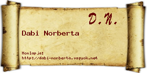Dabi Norberta névjegykártya